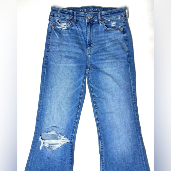 American Eagle Women's Super Hi-Rise Flare Jeans Size- 4 Regular - Picture 2 of 10
